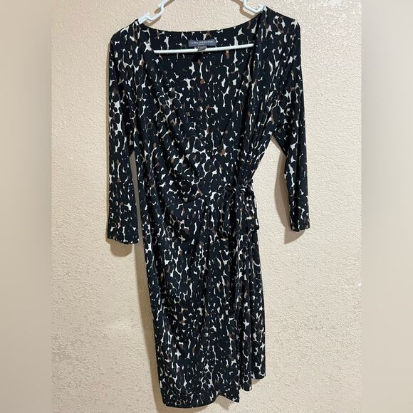 A Pea in the Pod maternity cheetah leopard animal jersey wrap dress S - Picture 1 of 7